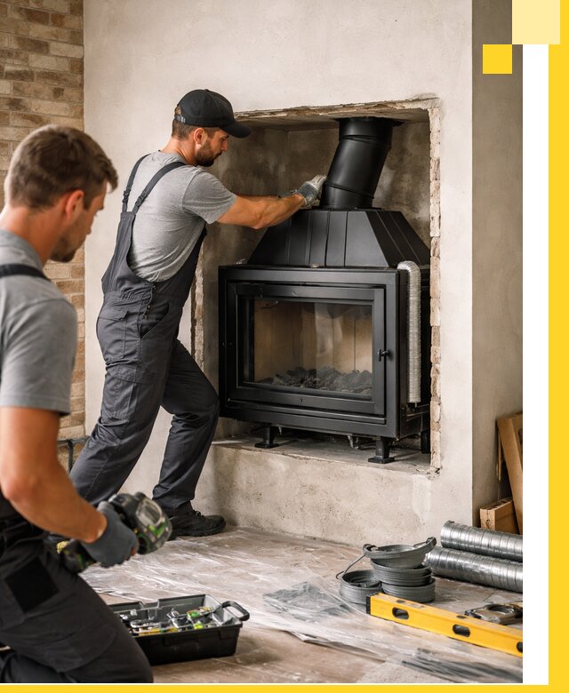 Установка каминных топок в Кингисеппе: монтаж, подключение
