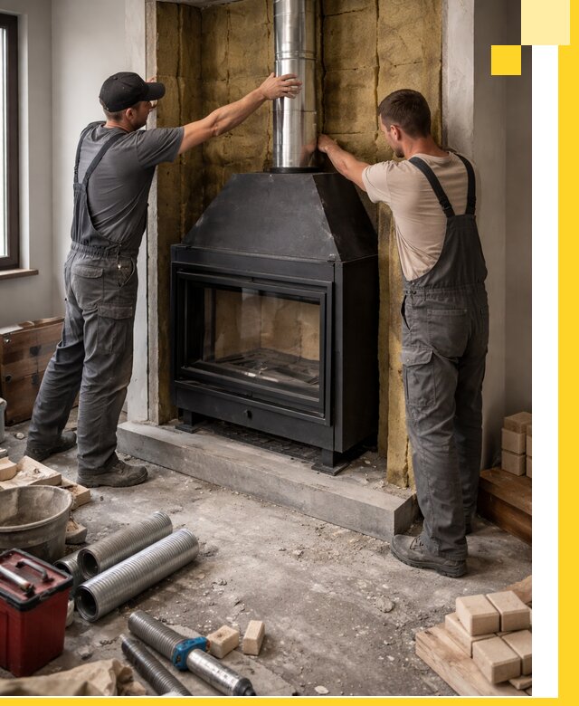 Изготовление и монтаж закрытых каминов в Кингисеппе под ключ
