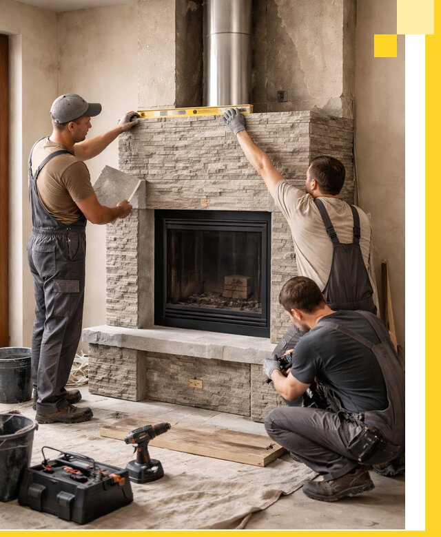 Профессиональный монтаж каминов под ключ в Кингисеппе для дома