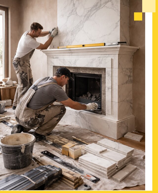 Отделка каминов в Кингисеппе качественные облицовочные работы