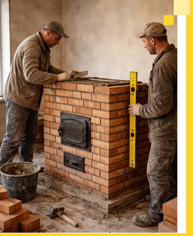 Отопительные печи под ключ в Кингисеппе, установка и сборка