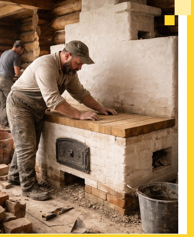 Проектирование и установка русской печи с лежанкой в Кингисеппе