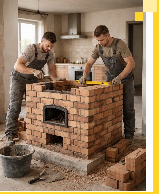 Установка и монтаж печей в частном доме в Кингисеппе под ключ