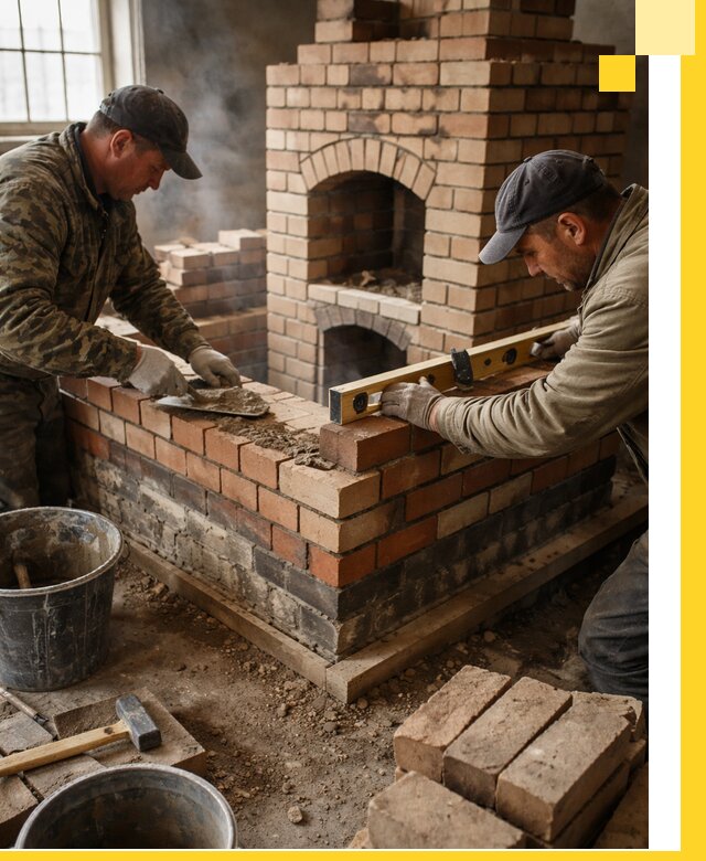 Изготовление и монтаж печей и каминов из кирпича в Кингисеппе