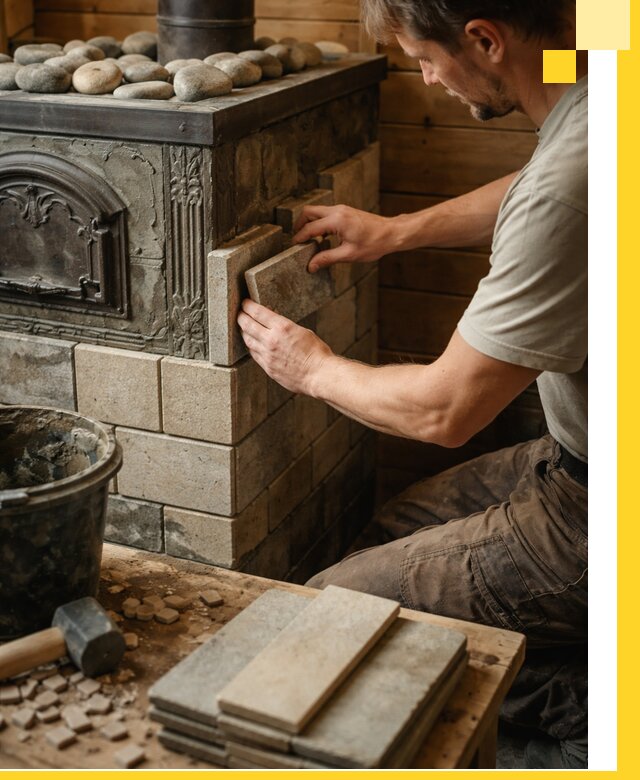 Облицовка банных печей в Кингисеппе профессиональная отделка