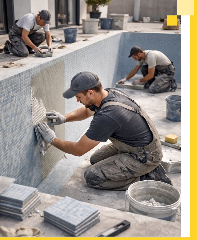 Облицовка бассейнов в Кингисеппе плитка мозаика гидроизоляция