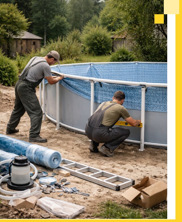 Установка и монтаж каркасных бассейнов в Кингисеппе под ключ