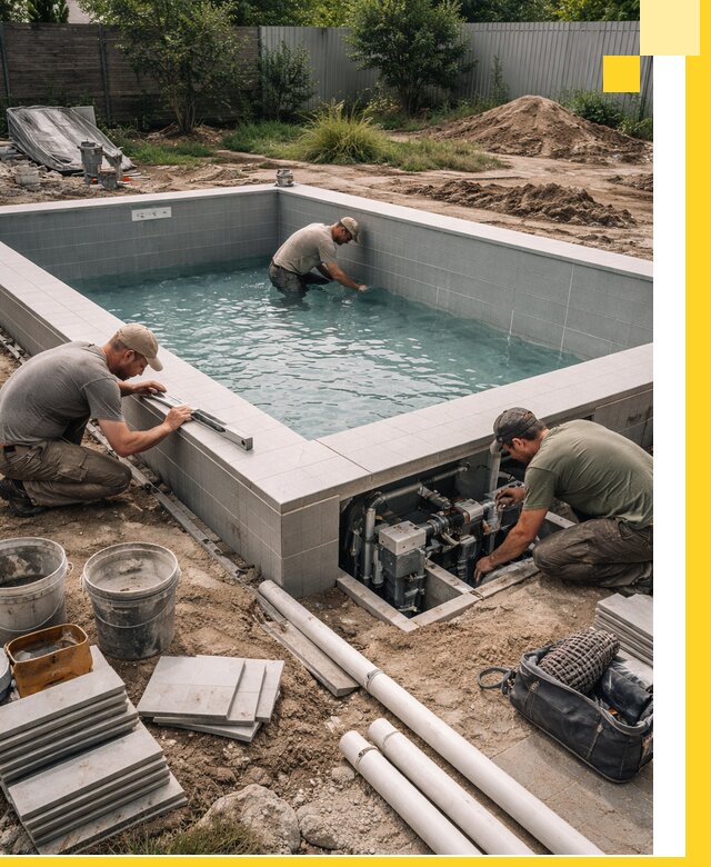 Строительство и монтаж бассейнов для дачи под ключ в Кингисеппе