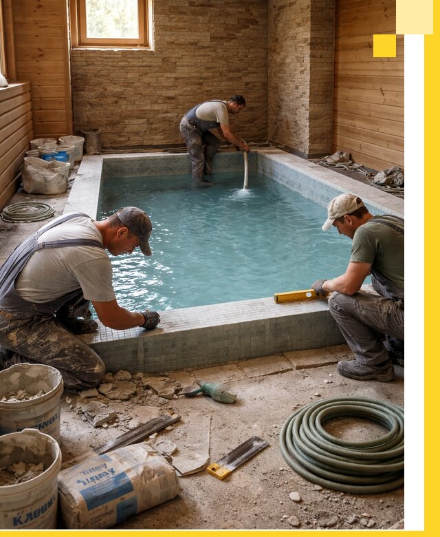 Проектирование и строительство бассейнов для бани в Кингисеппе