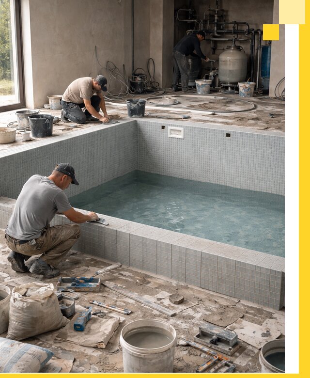 Строительство и монтаж бассейнов в помещении в Кингисеппе