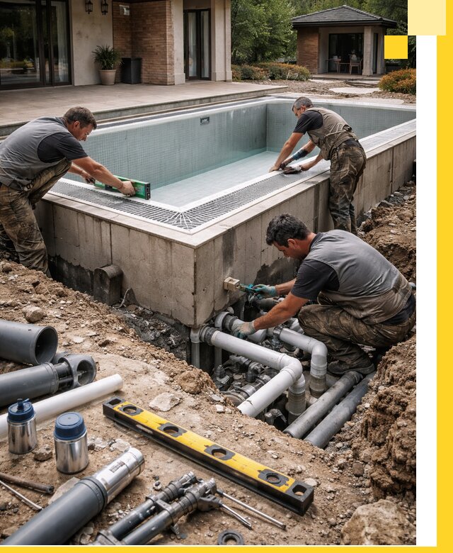 Строительство переливных бассейнов в Кингисеппе под ключ