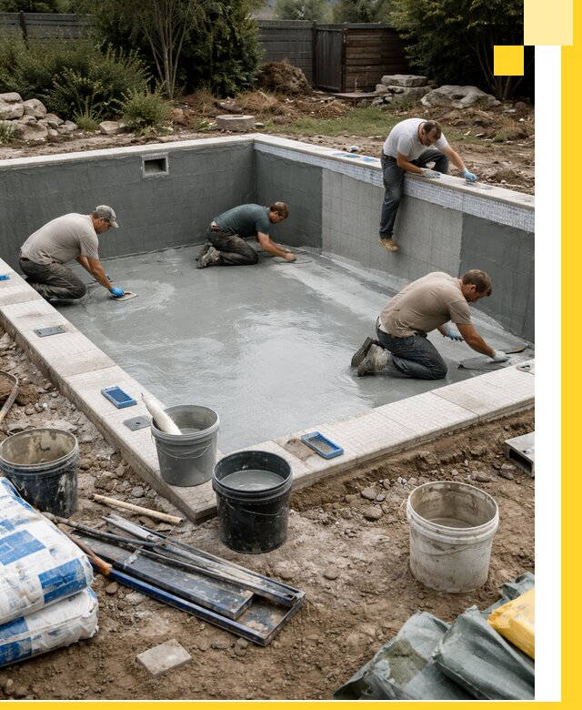 Изготовление и монтаж чаши бассейна под ключ в Кингисеппе