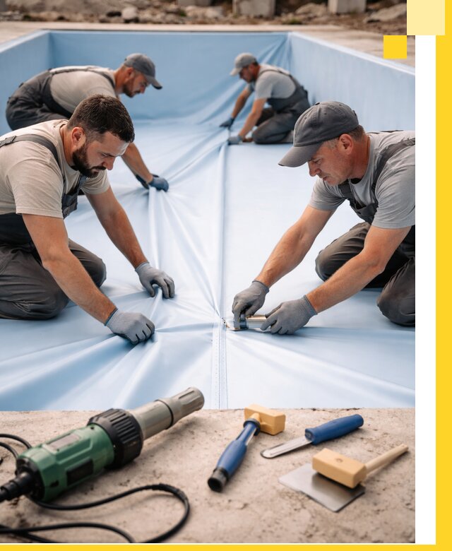 ПВХ пленка для бассейнов с монтажом и гарантией в Кингисеппе