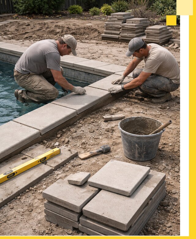 Установка и изготовление копингового камня для бассейнов в Кингисеппе