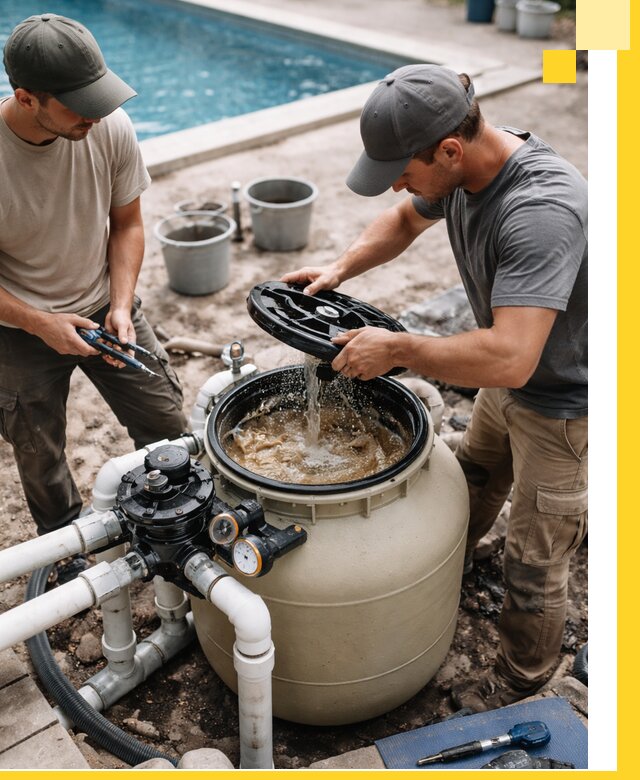 Установка и обслуживание песочных фильтров для бассейнов в Кингисеппе