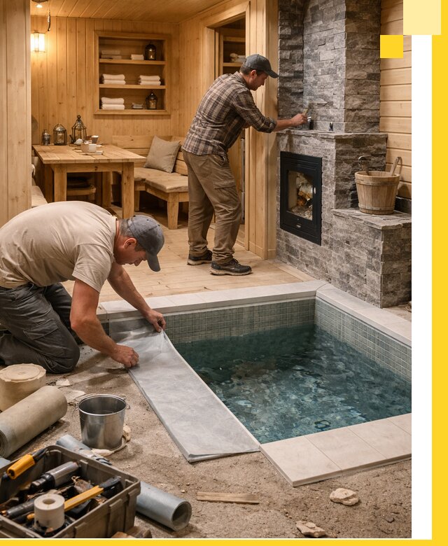 Строительство бань с комнатой отдыха под ключ в Кингисеппе