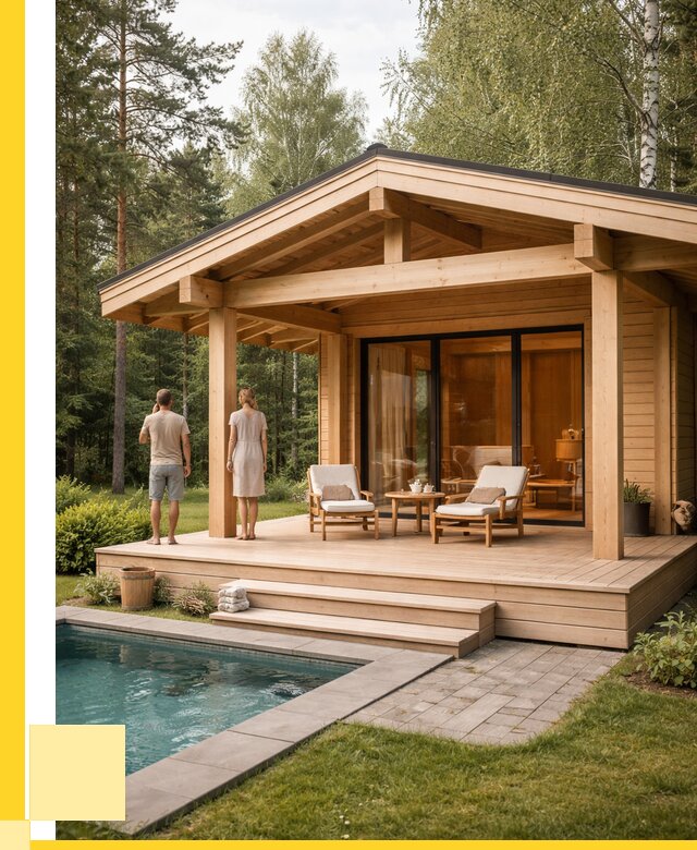 Бани с террасой под ключ в Кингисеппе от 623040 р. | ЭриданКгп