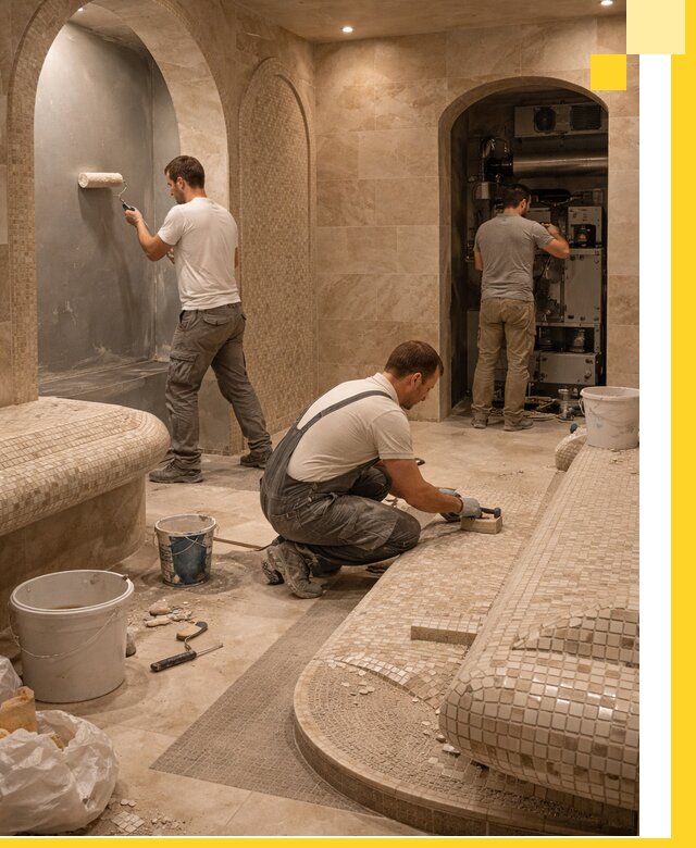 Строительство бани с хамамом и бассейном под ключ в Кингисеппе