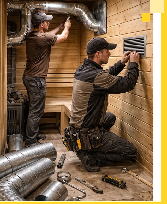 Проектирование и монтаж вентиляции бани в Кингисеппе под ключ