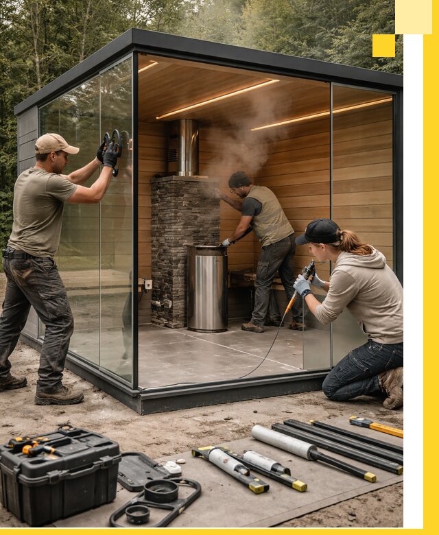 Проектирование и строительство стеклянных бань в Кингисеппе