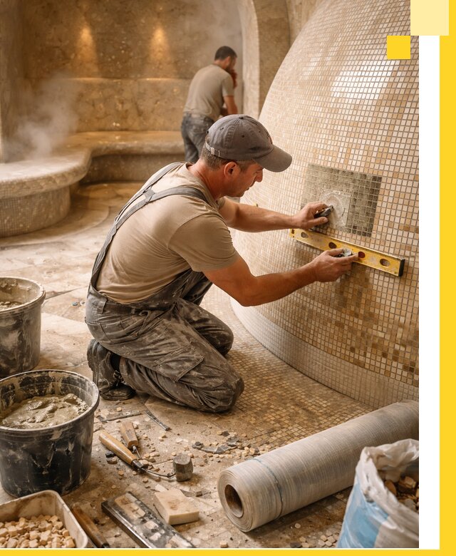 Хамам под ключ в Кингисеппе: проектирование, строительство, отделка