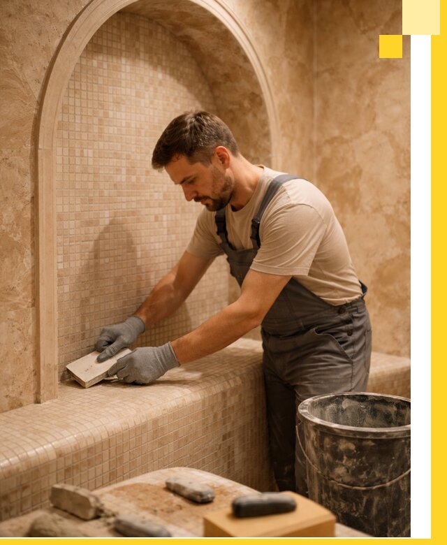 Профессиональная отделка хамамов с мозаикой под ключ в Кингисеппе