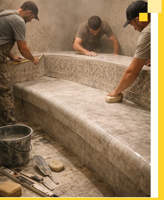 Изготовление и установка сидений для хамама в Кингисеппе