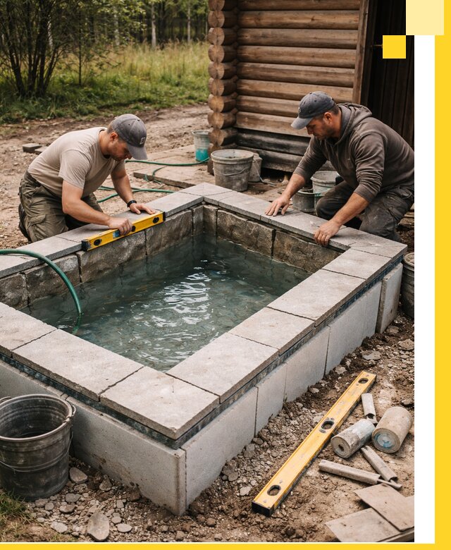 Изготовление и установка холодных купелей под ключ в Кингисеппе